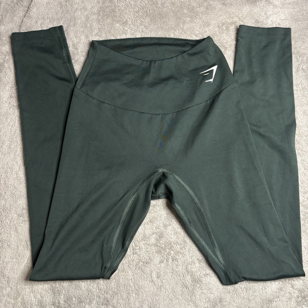 Gymshark Womens XS Green High Waist Yoga Athletic Leggings Pants GLLG4714